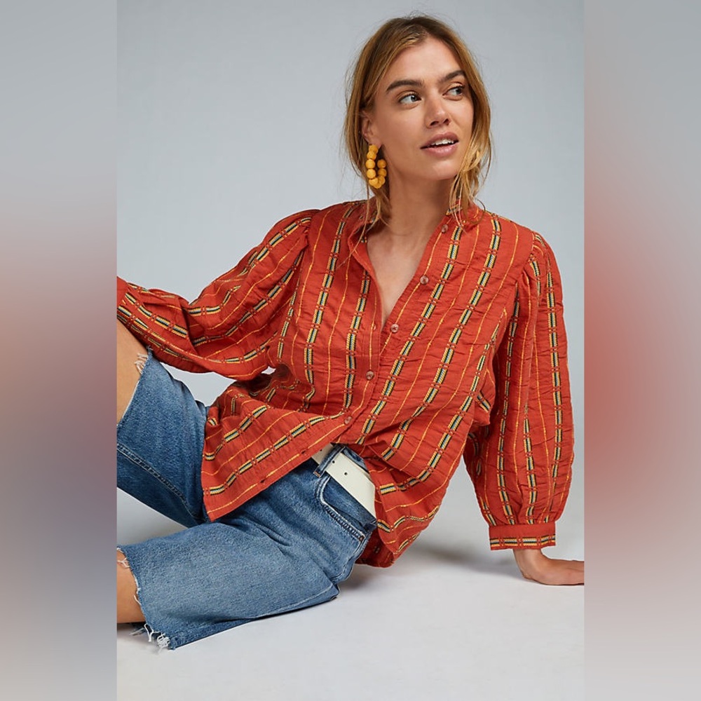 Pilcro Red Plaid Blouse